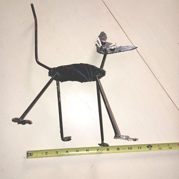 Vintage Metal Cat And Mouse One Of A Kind Handmade Painted Set Folk Art READ - Picture 10 of 12